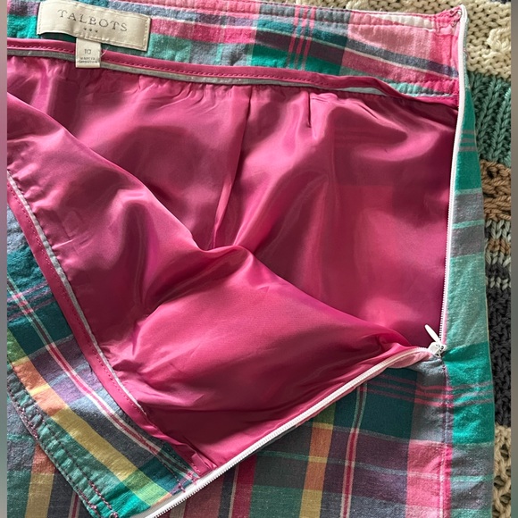 Talbots light plaid skirt, Size 10 - Picture 6 of 7